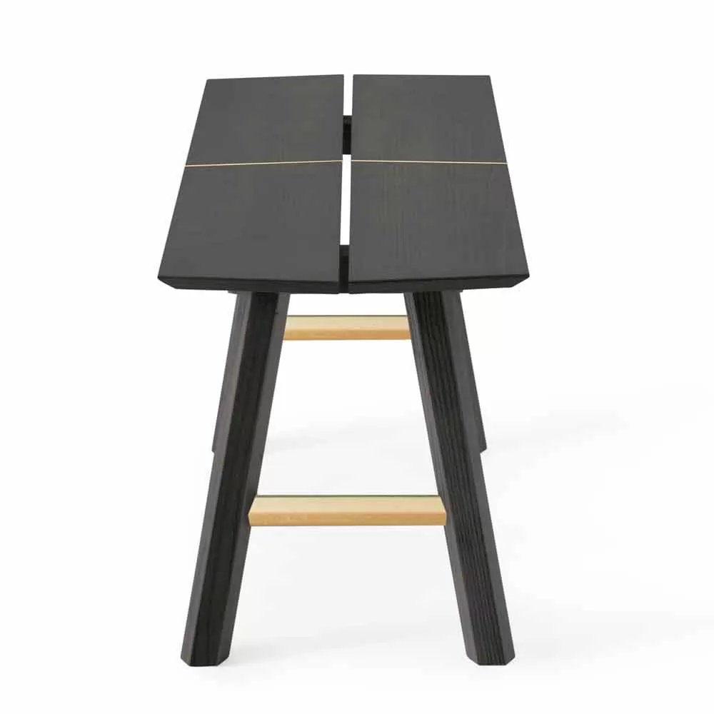 Modern Design Bench In Ash Wood With Veneered Seat - Andria - Image 15