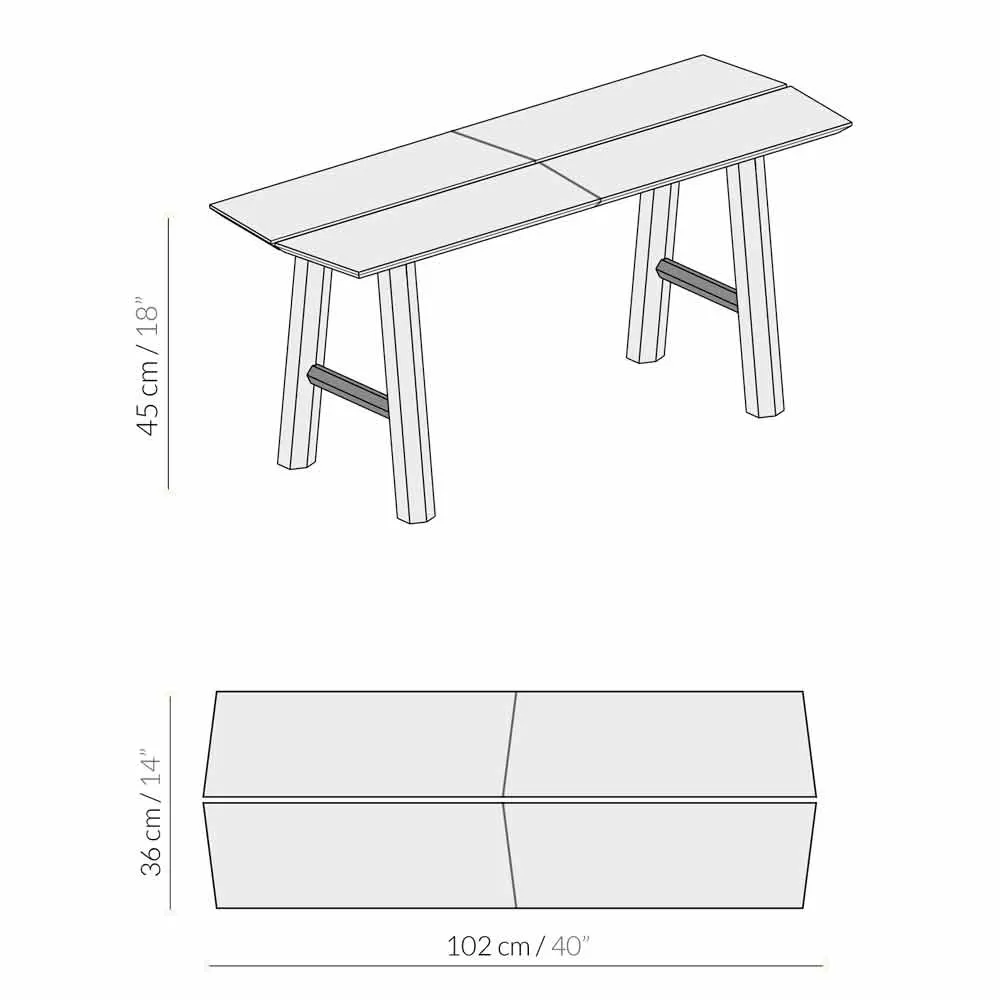 Modern Design Bench In Ash Wood With Veneered Seat - Andria - Image 16