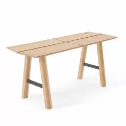 Modern Design Bench In Ash Wood With Veneered Seat - Andria