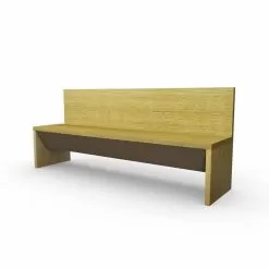 Modern Bench With Container In Oak Wood, Made In Italy, Cassy