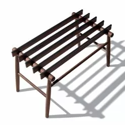 Luggage Bench In Solid Walnut Or Ash Made In Italy - Anubi