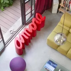 Design Colored Outdoor / Indoor Bench Slide Amore