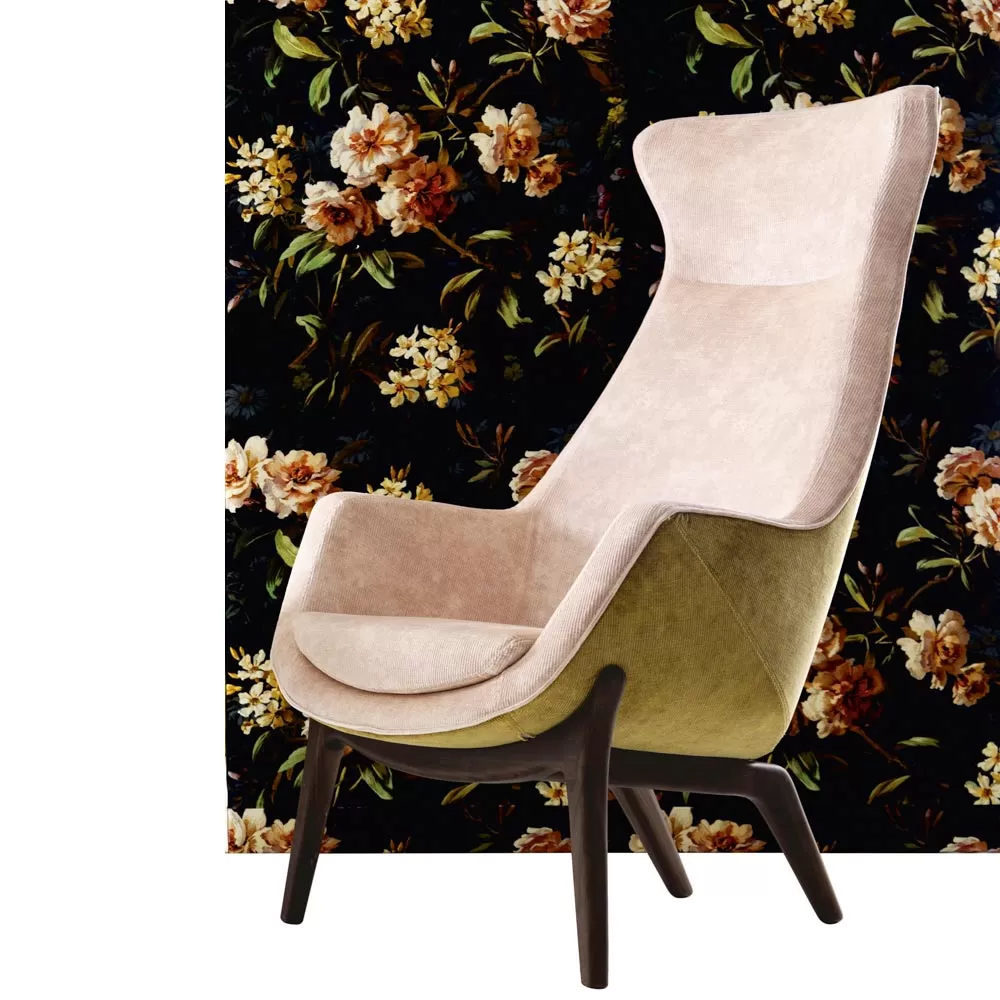 Design Bergére Armchair In Fabric Grilli Wilde Made In Italy - Image 3