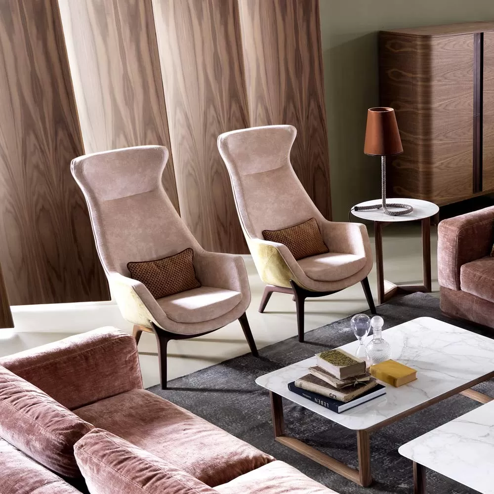 Design Bergére Armchair In Fabric Grilli Wilde Made In Italy - Image 4