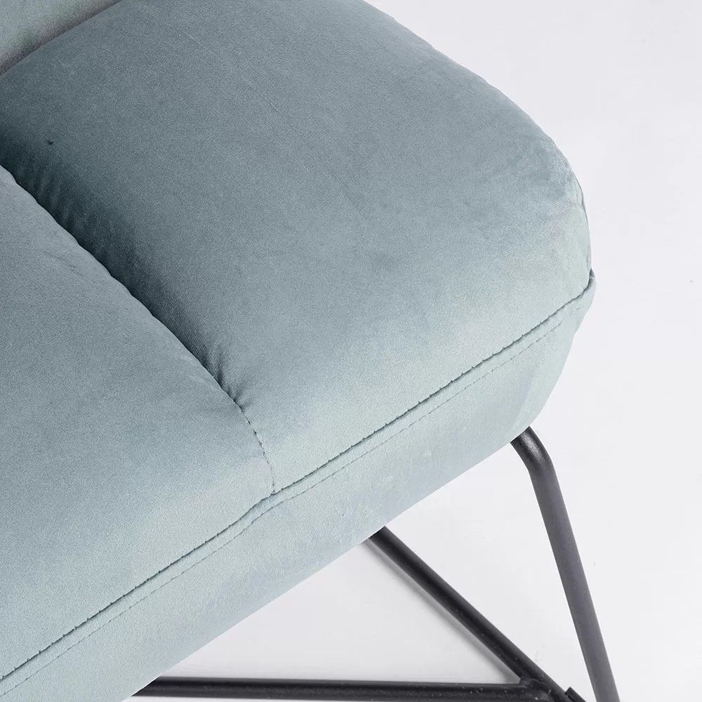 Classic Armchair In Steel And Upholstered Seat In 2 Color Velvet - Guire - Image 11