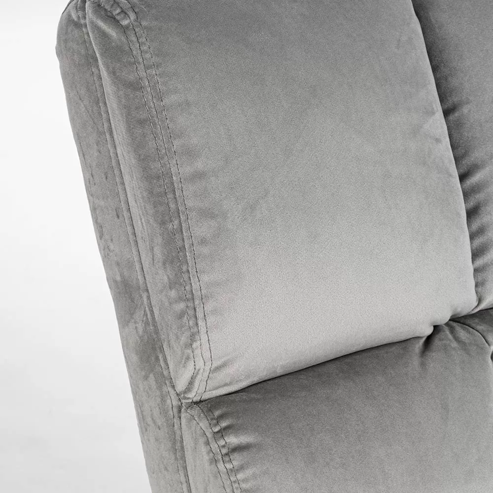 Classic Armchair In Steel And Upholstered Seat In 2 Color Velvet - Guire - Image 6