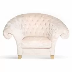 Faux-fur Armchair Balma With Tufted Back, Modern Design Made In Italy