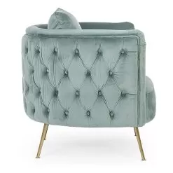 Classic Armchair In Upholstered Wood With Velvet Effect Homemotion - Nichy