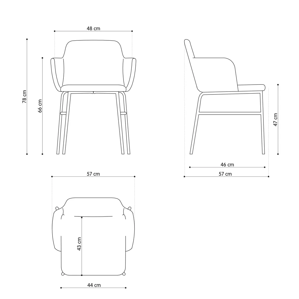 High Quality Colored Armchair In Fabric And Metal Made In Italy - Molde - Image 13
