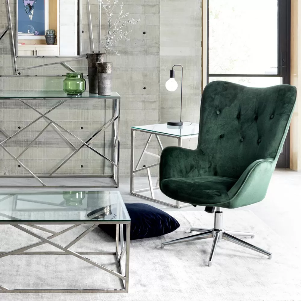 Armchair With Adjustable Structure In Chromed Steel And Velvet - Giulia - Image 13