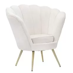 Design Living Room Armchair In Velvet With Golden Iron Feet - Annina