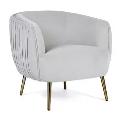 Living Room Armchair In Gold Steel And Velvet Effect Padding - Lisy