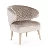 Living Room Armchair In Pine Wood And Velvet Seat 2 Finishes - Bravia