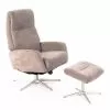 Reclining Lounge Armchair With Footrest Upholstered In Velvet - Angelina