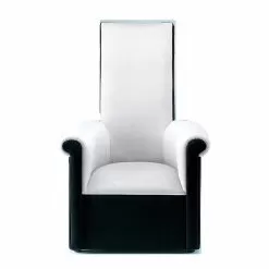 Living Room Armchair Upholstered In Black And White Velvet Made In Italy - Gedda