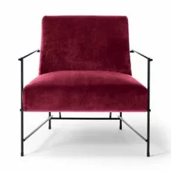Fabric Living Room Armchair With Metal Structure Made In Italy - Manila