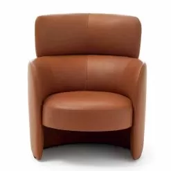 Living Room Armchair Upholstered In High Quality Made In Italy Leather - Mango