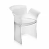 Modern Design White Armchair Made Of Plexiglass Tulipano,made In Italy