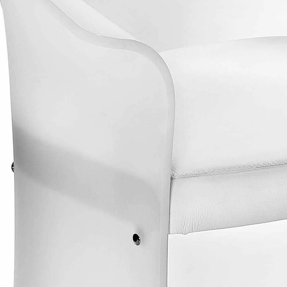 Modern Design White Armchair Made Of Plexiglass Tulipano,made In Italy - Image 2