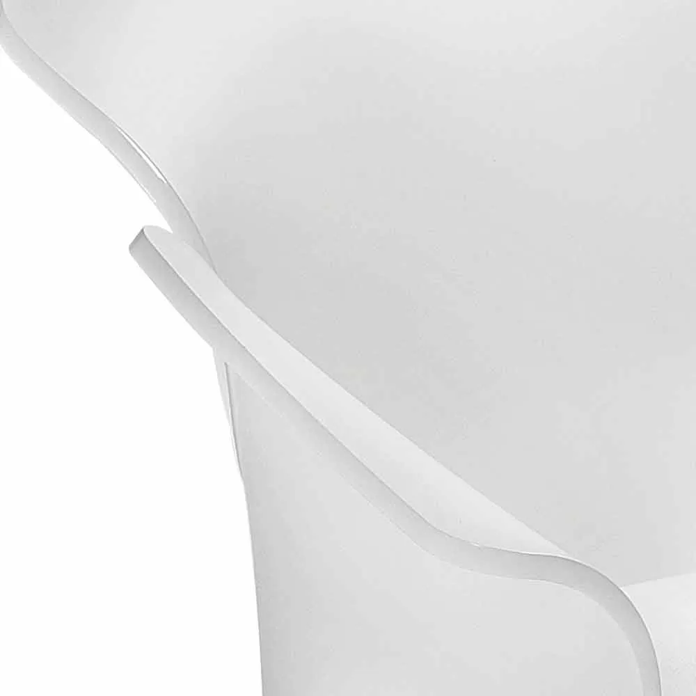 Modern Design White Armchair Made Of Plexiglass Tulipano,made In Italy - Image 4
