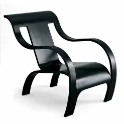 Design Armchair In Black Plywood Or Birch Finish Made In Italy - Galatea