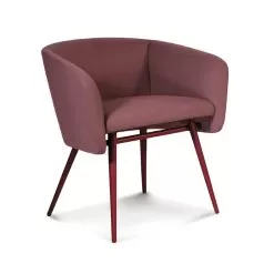 High Quality Fabric Armchair With Metal Base Made In Italy - Bergen
