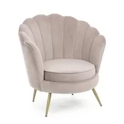 Elegant Upholstered Living Room Armchair Velvet Effect 3 Finishes - Geppy