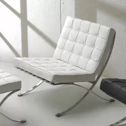 Quilted Armchair Morella, Ecoleather Upholstery, Modern Design