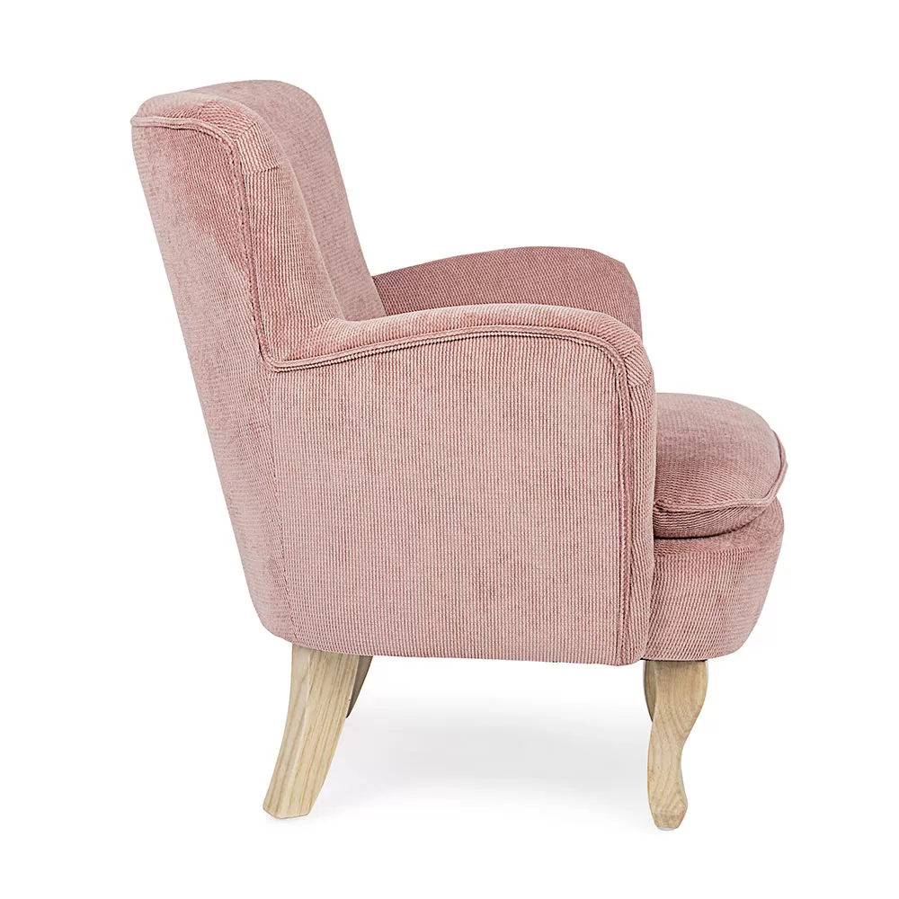 Pine Wood Armchair And Velvet Effect Seat Coste 4 Finishes - Molly - Image 14
