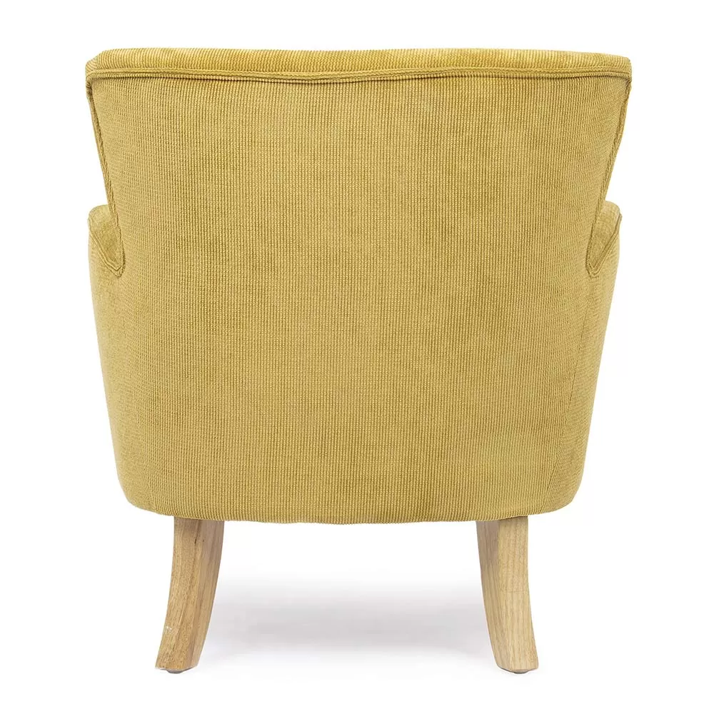 Pine Wood Armchair And Velvet Effect Seat Coste 4 Finishes - Molly - Image 3