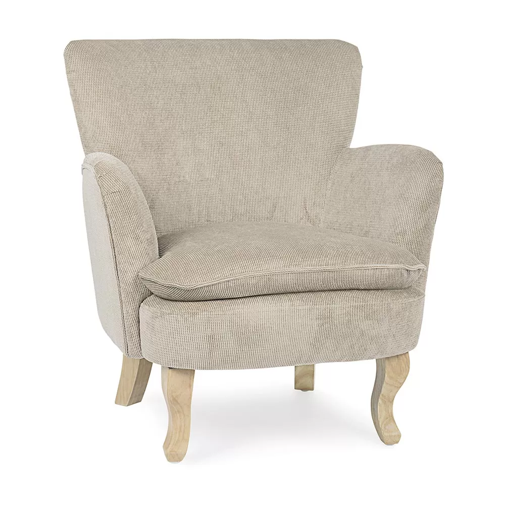 Pine Wood Armchair And Velvet Effect Seat Coste 4 Finishes - Molly - Image 7