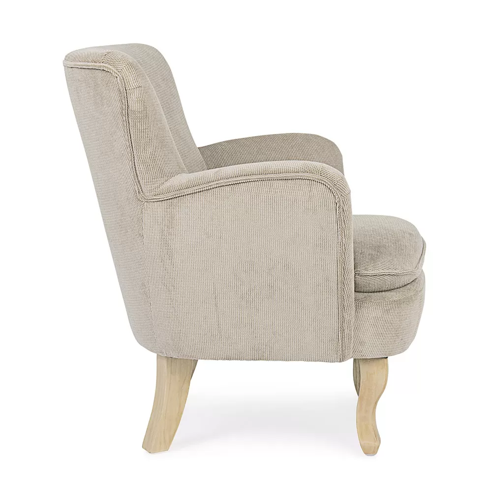 Pine Wood Armchair And Velvet Effect Seat Coste 4 Finishes - Molly - Image 8