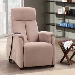 Single Motor Riser Recliner Chair Via Venezia, Entirely Made In Italy