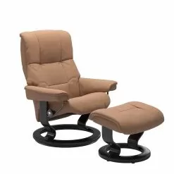 Leather Reclining Armchair With Ottoman By Stressless – Mayfair