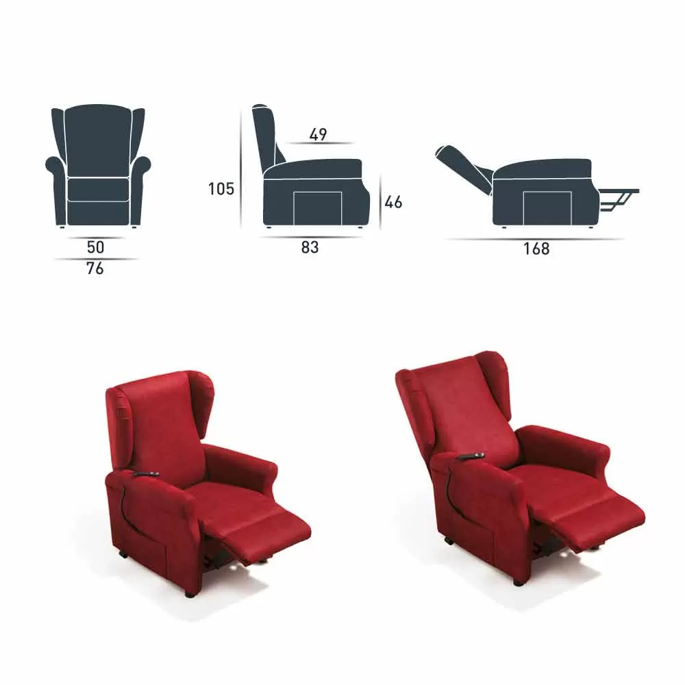 Dual Motor Riser Recliner Chair Via Verona, Entirely Made In Italy - Image 7