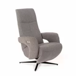 Motorized Relax Armchair With 2 Motors In Melange Fabric And Metal - Denna