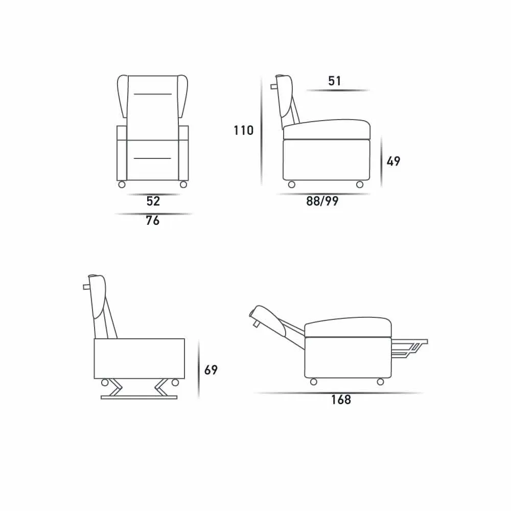 Orthopedic Relax Armchair 4 Motors Made In Italy Giglio,modern Design - Image 6