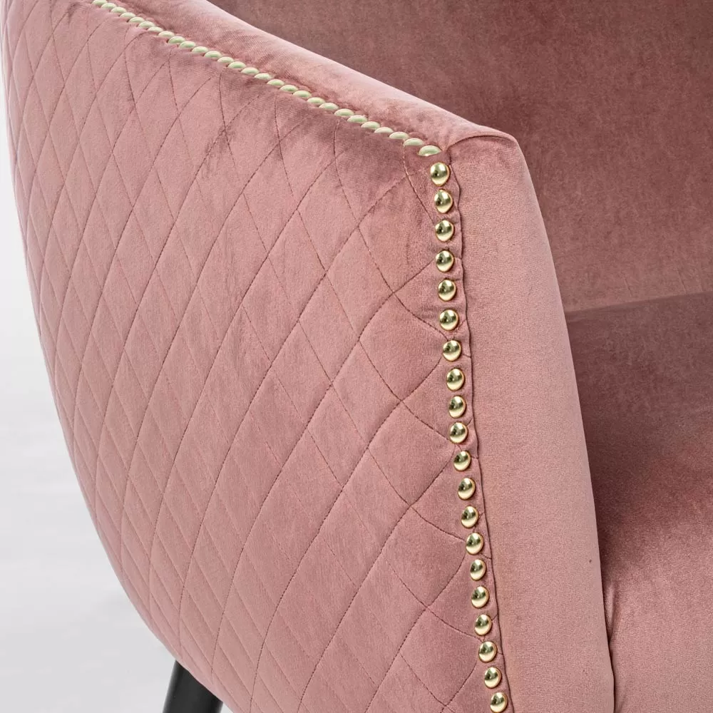 Lounge Armchair In Rubberwood And Velvet Effect Elegant Design - Catty - Image 12