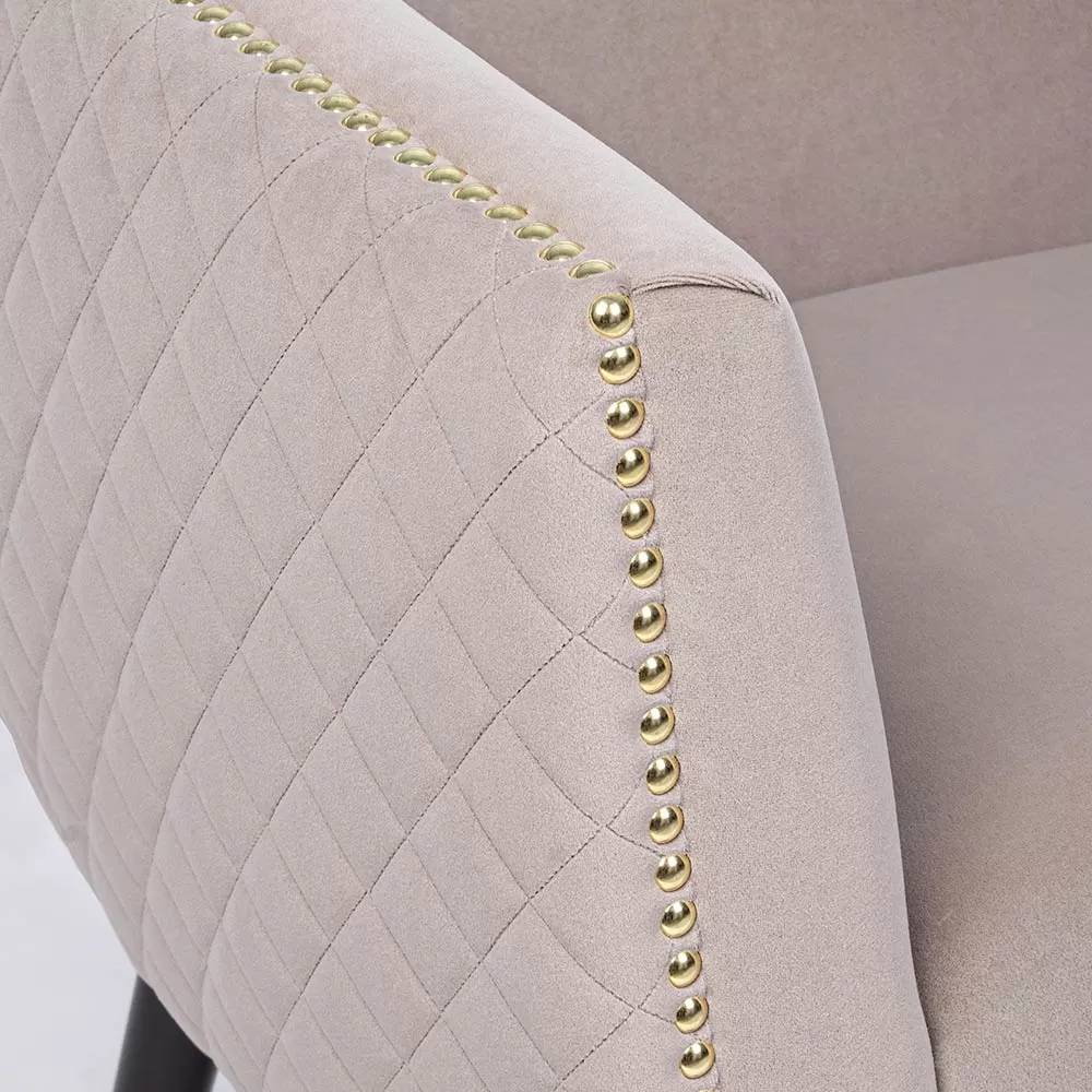 Lounge Armchair In Rubberwood And Velvet Effect Elegant Design - Catty - Image 5