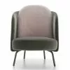 Living Room Armchair Covered In Fabric With Metal Base Made In Italy - Ribes