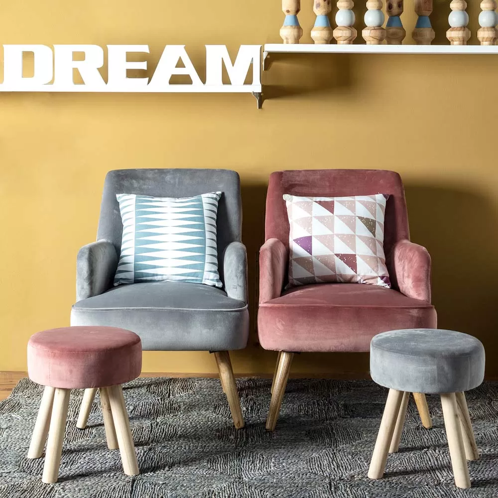 Living Room Armchair In Wood And Velvet Effect Scandinavian Design - Cinzio - Image 11