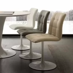 Swivel Chair Valencia, Made Of Steel And Ecological Leather