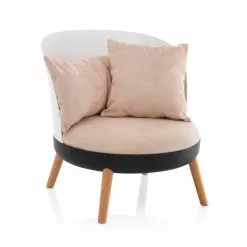 Armchair Upholstered In Microfiber Velvet Effect And Metal Feet - Cinella