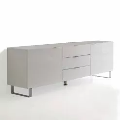 Modern Design TV Stand Saffo, Lacquered White Finish