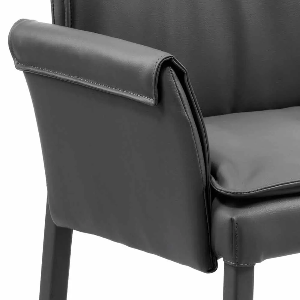Modern Design Armchair Design On Faux Leather Bessie XL, Made In Italy - Image 4
