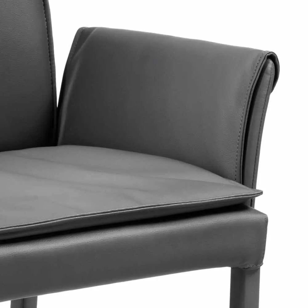 Modern Design Armchair Design On Faux Leather Bessie XL, Made In Italy - Image 5