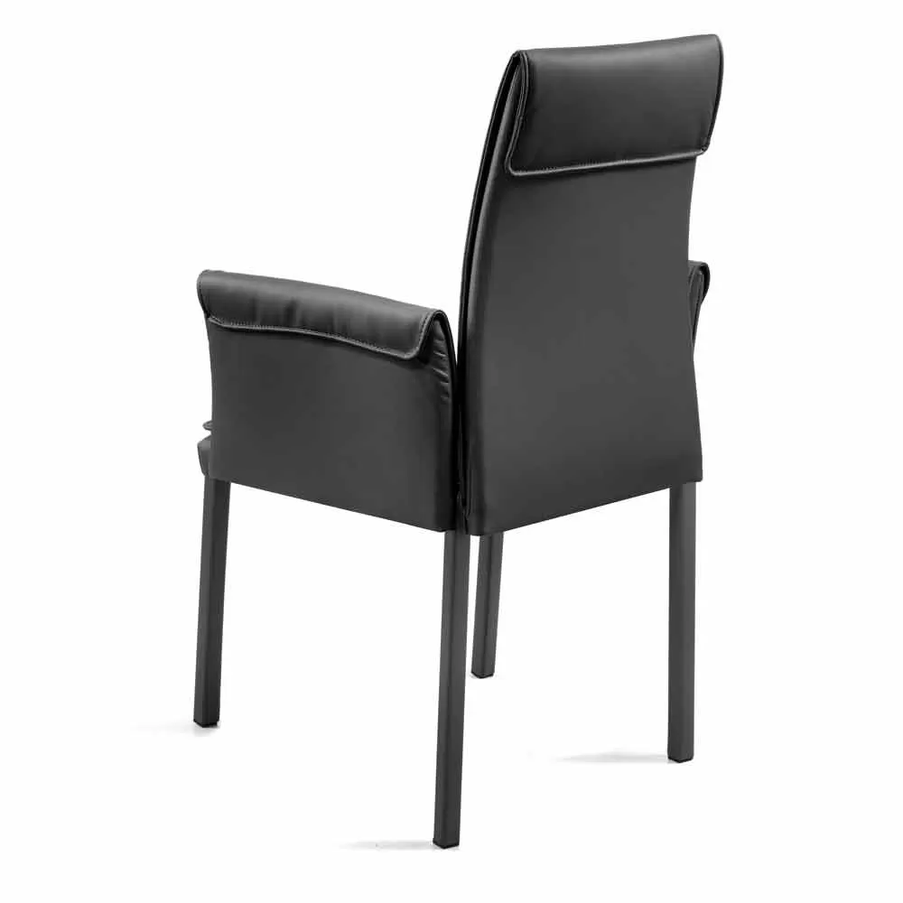 Modern Design Armchair Design On Faux Leather Bessie XL, Made In Italy - Image 2