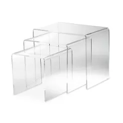 Living Room Coffee Tables In Transparent Minimal Acrylic Crystal 3 Pieces - Cecco