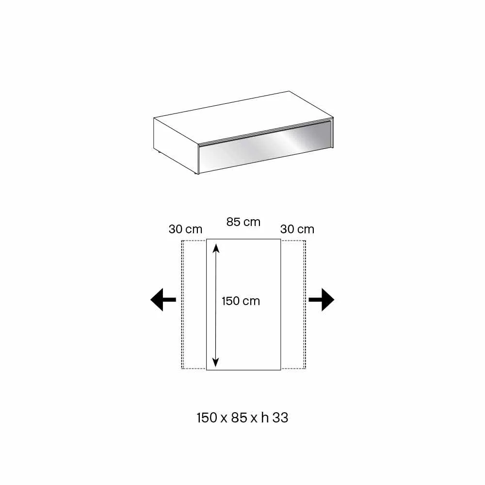 Low Table For Living Room In Smoked Glass And Wooden Drawers 3 Sizes - Mantra - Image 5