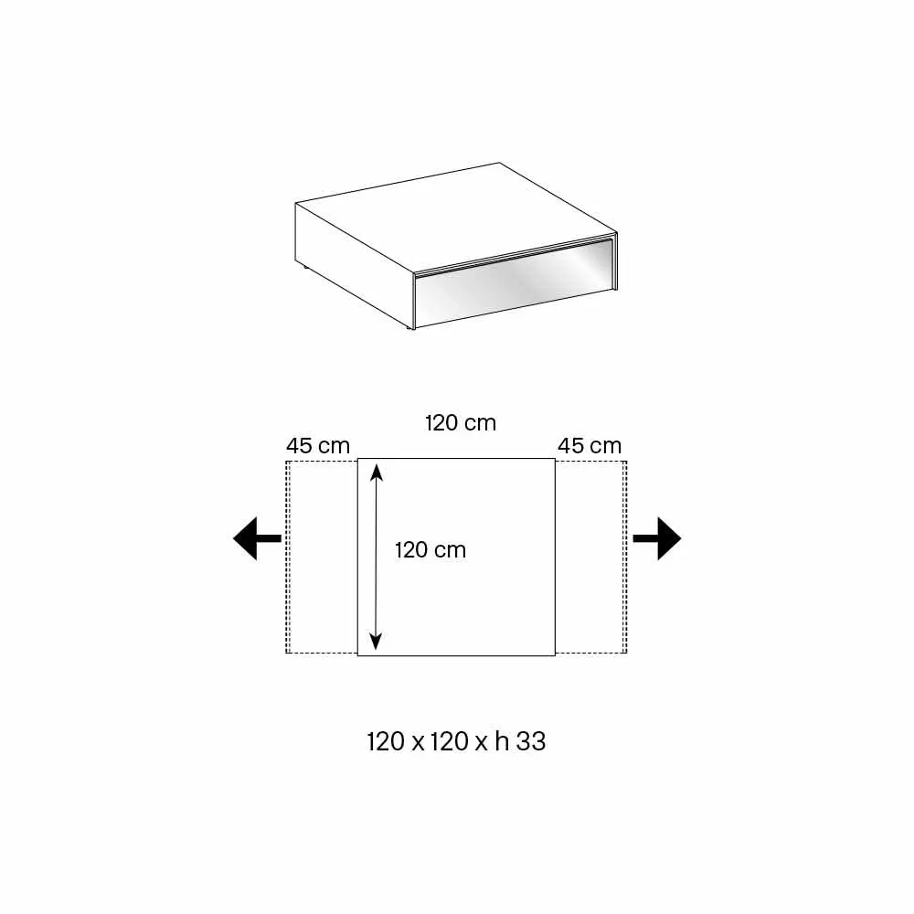 Low Table For Living Room In Smoked Glass And Wooden Drawers 3 Sizes - Mantra - Image 6